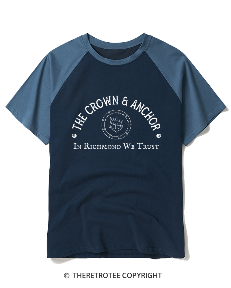 TheRetroTee The Crown and Anchor Raglan Baseball T-Shirt