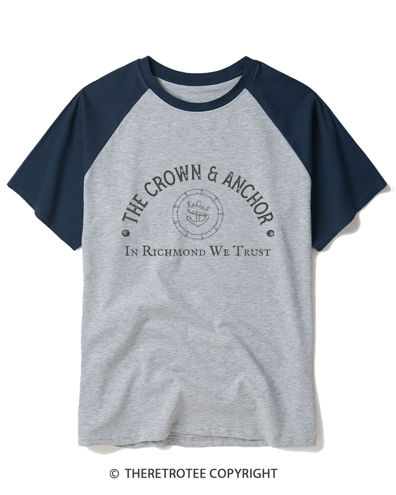 TheRetroTee The Crown and Anchor Raglan Baseball T-Shirt