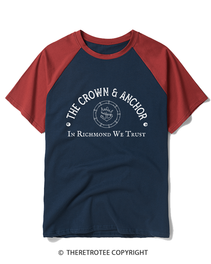 TheRetroTee The Crown and Anchor Raglan Baseball T-Shirt