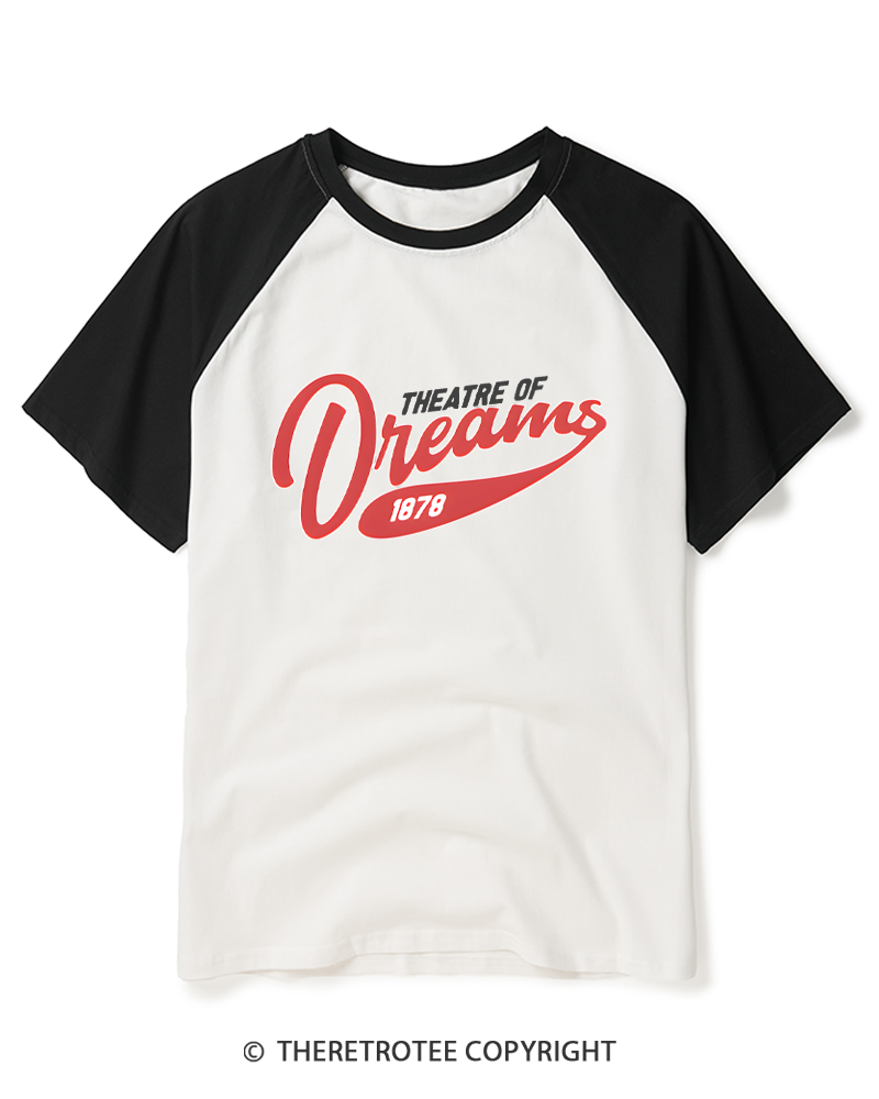 TheRetroTee Theatre of Dreams 1878 Raglan Baseball T-Shirt