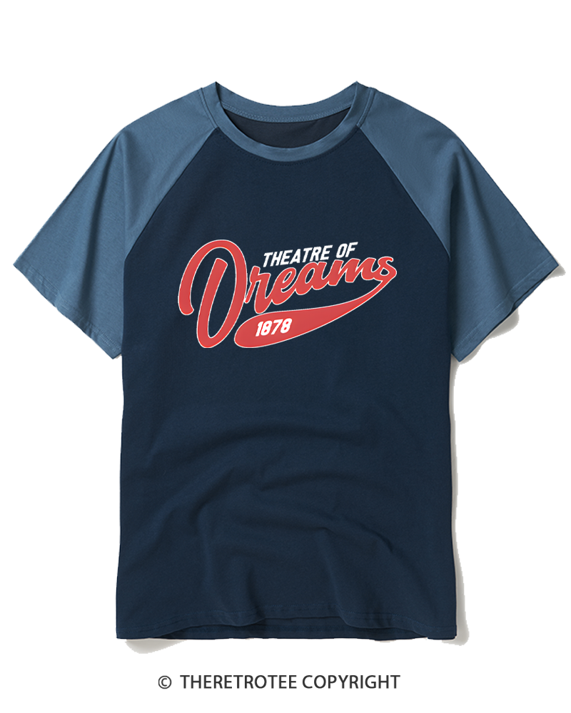 TheRetroTee Theatre of Dreams 1878 Raglan Baseball T-Shirt