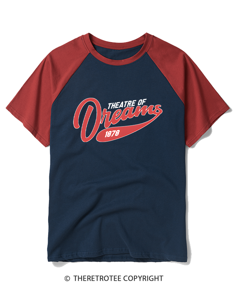 TheRetroTee Theatre of Dreams 1878 Raglan Baseball T-Shirt