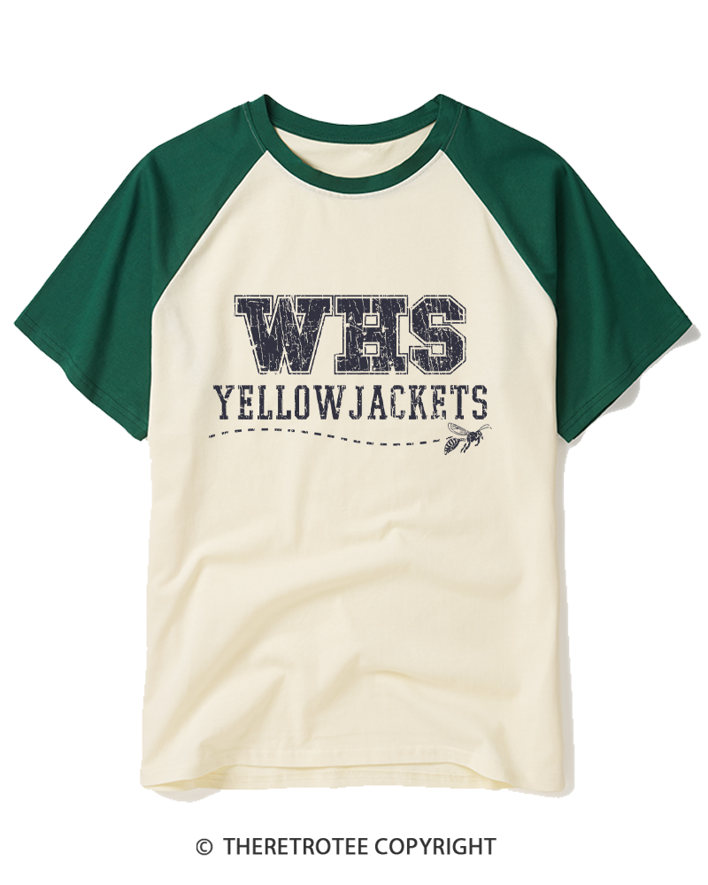 TheRetroTee WHS Yellowjackets 1996 Raglan Baseball T-Shirt