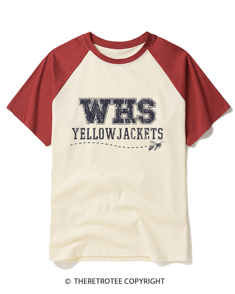TheRetroTee WHS Yellowjackets 1996 Raglan Baseball T-Shirt
