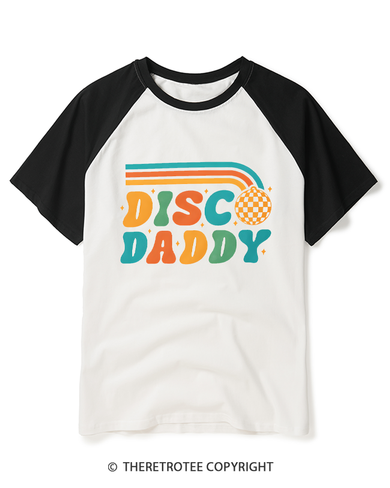 TheRetroTee Disco Daddy 1970s Raglan Baseball T-Shirt