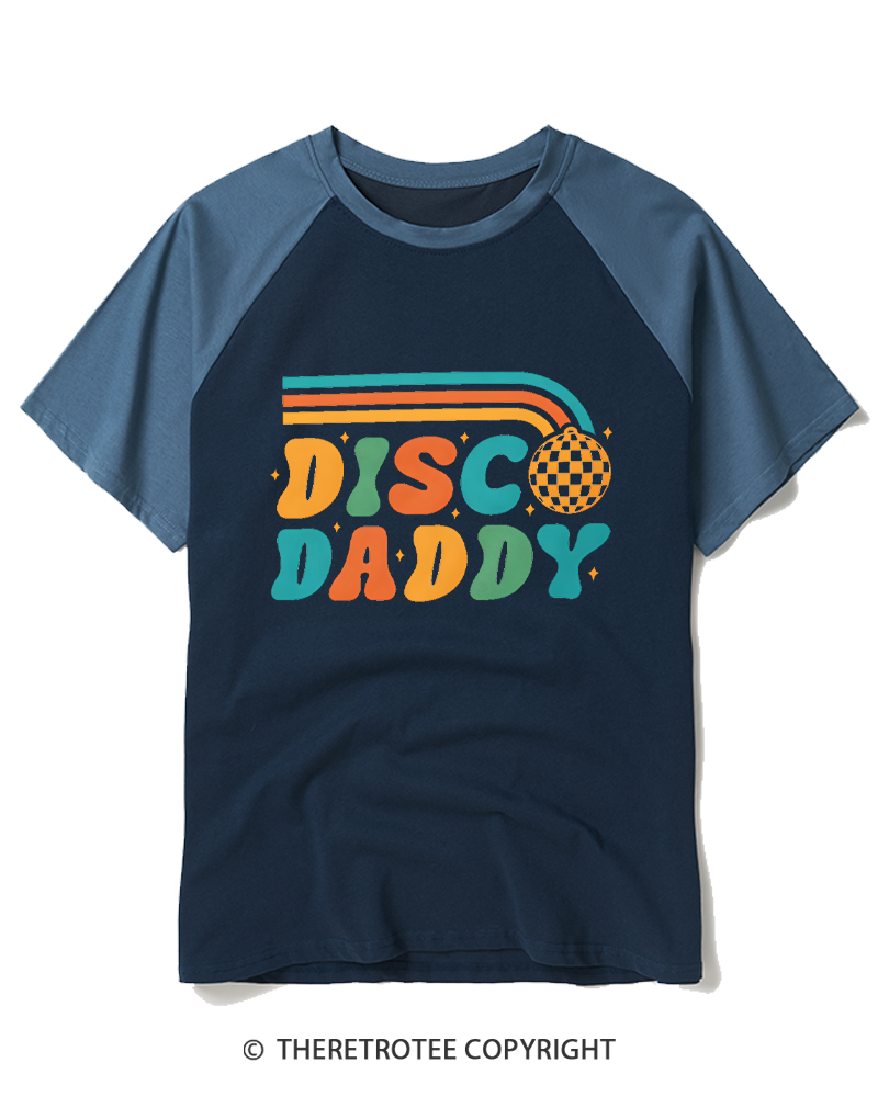TheRetroTee Disco Daddy 1970s Raglan Baseball T-Shirt