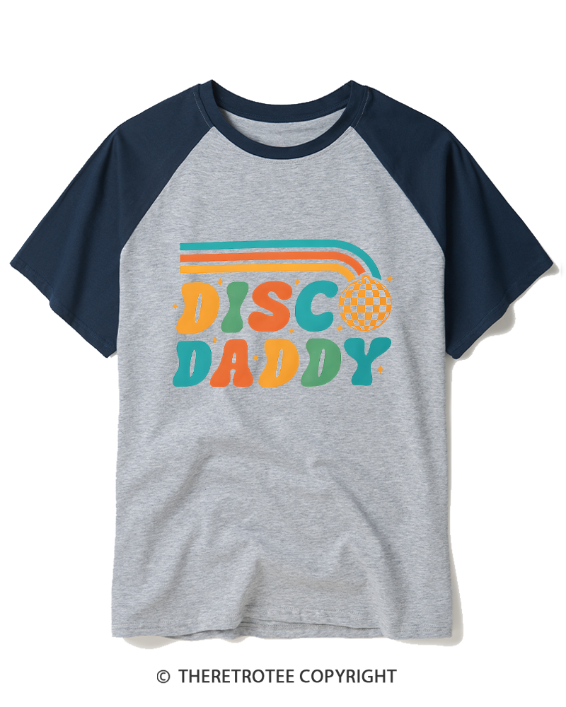 TheRetroTee Disco Daddy 1970s Raglan Baseball T-Shirt