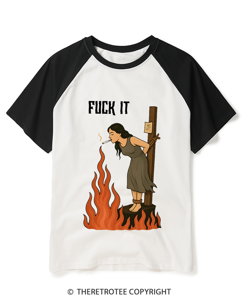 TheRetroTee Fuck It 1970s Raglan Baseball T-Shirt