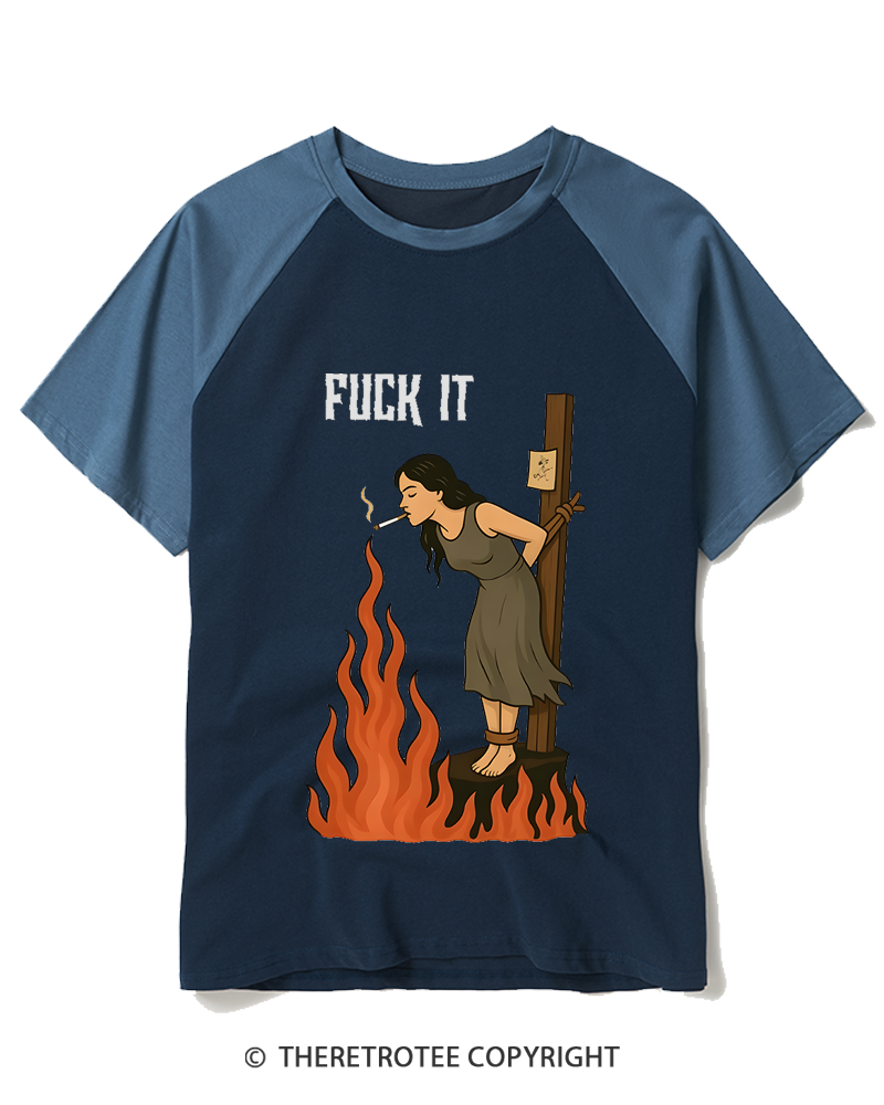 TheRetroTee Fuck It 1970s Raglan Baseball T-Shirt