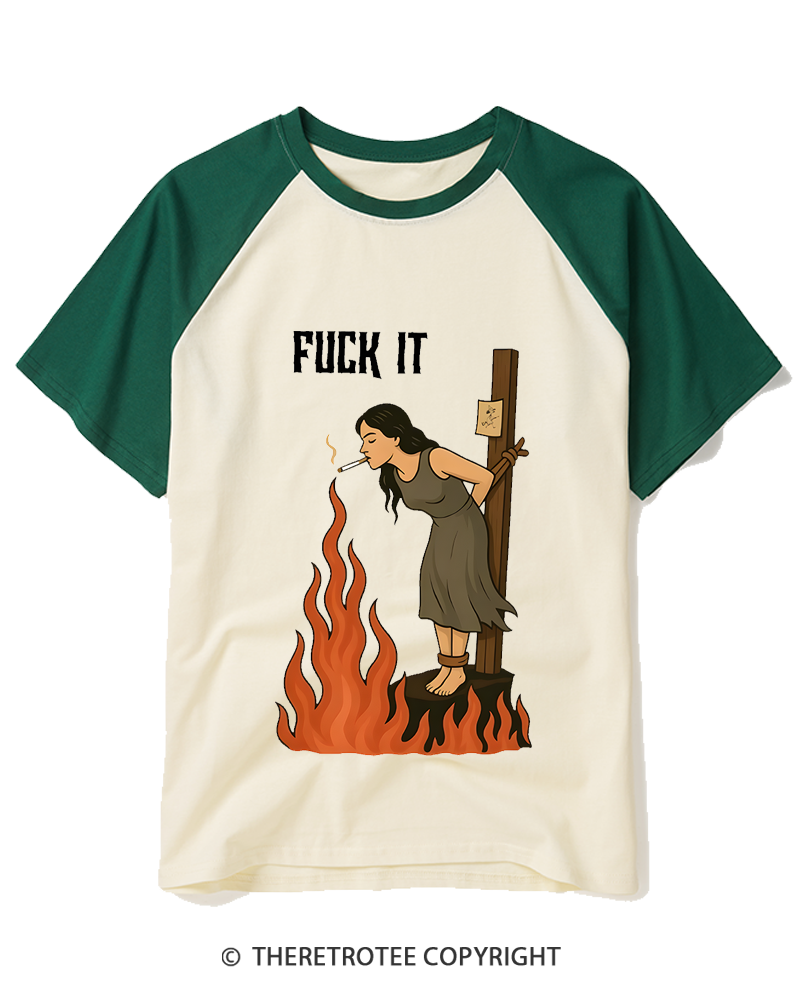 TheRetroTee Fuck It 1970s Raglan Baseball T-Shirt