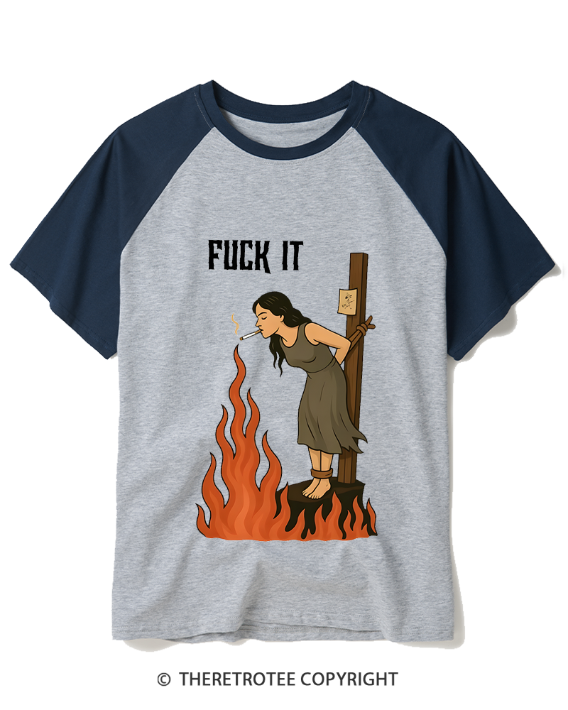 TheRetroTee Fuck It 1970s Raglan Baseball T-Shirt