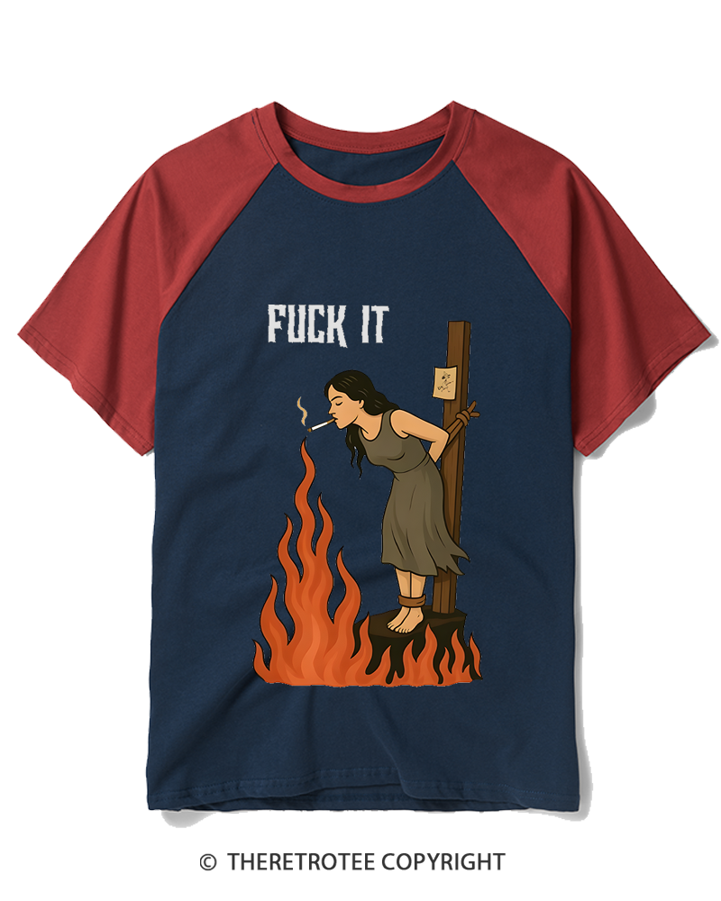 TheRetroTee Fuck It 1970s Raglan Baseball T-Shirt