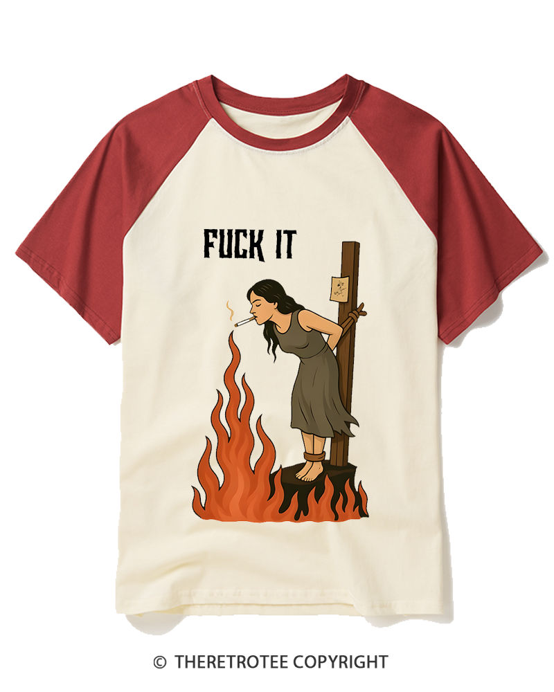 TheRetroTee Fuck It 1970s Raglan Baseball T-Shirt