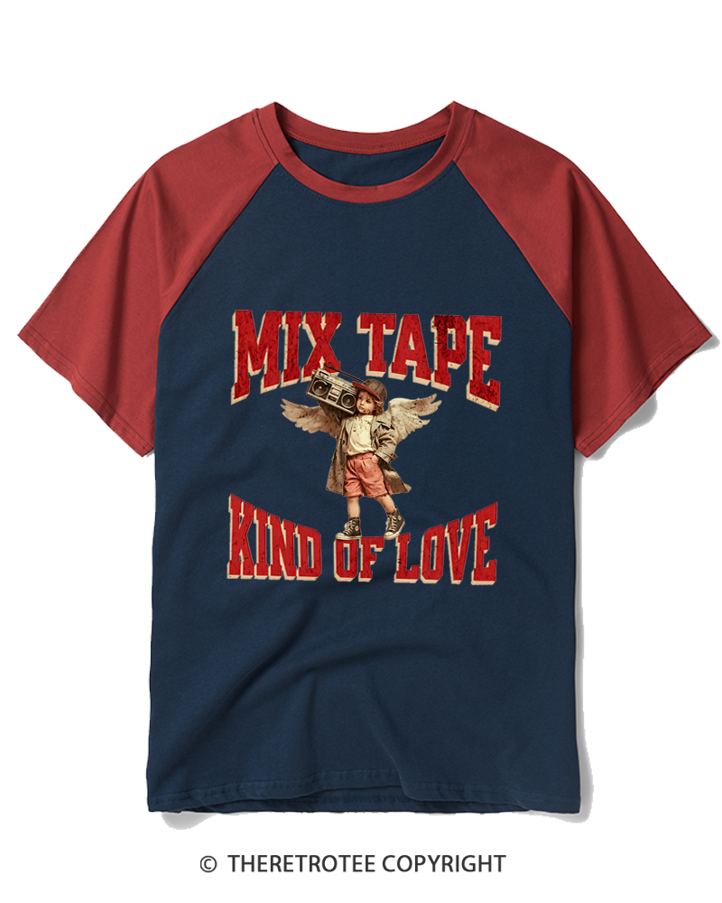 TheRetroTee Mix Tape Kind of Love 1980s Raglan Baseball T-Shirt