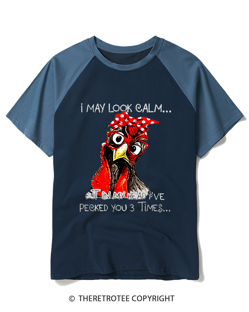 TheRetroTee Rooster Humor 1960s Raglan Baseball T-Shirt