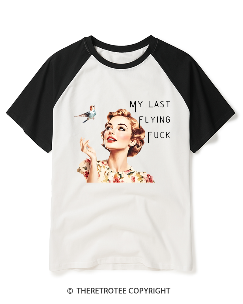 TheRetroTee There It Goes My Last Flying Fuck 1950s Raglan Baseball T-Shirt
