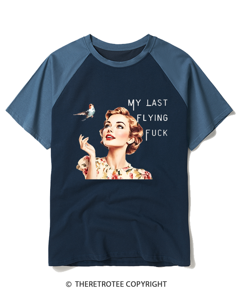 TheRetroTee There It Goes My Last Flying Fuck 1950s Raglan Baseball T-Shirt
