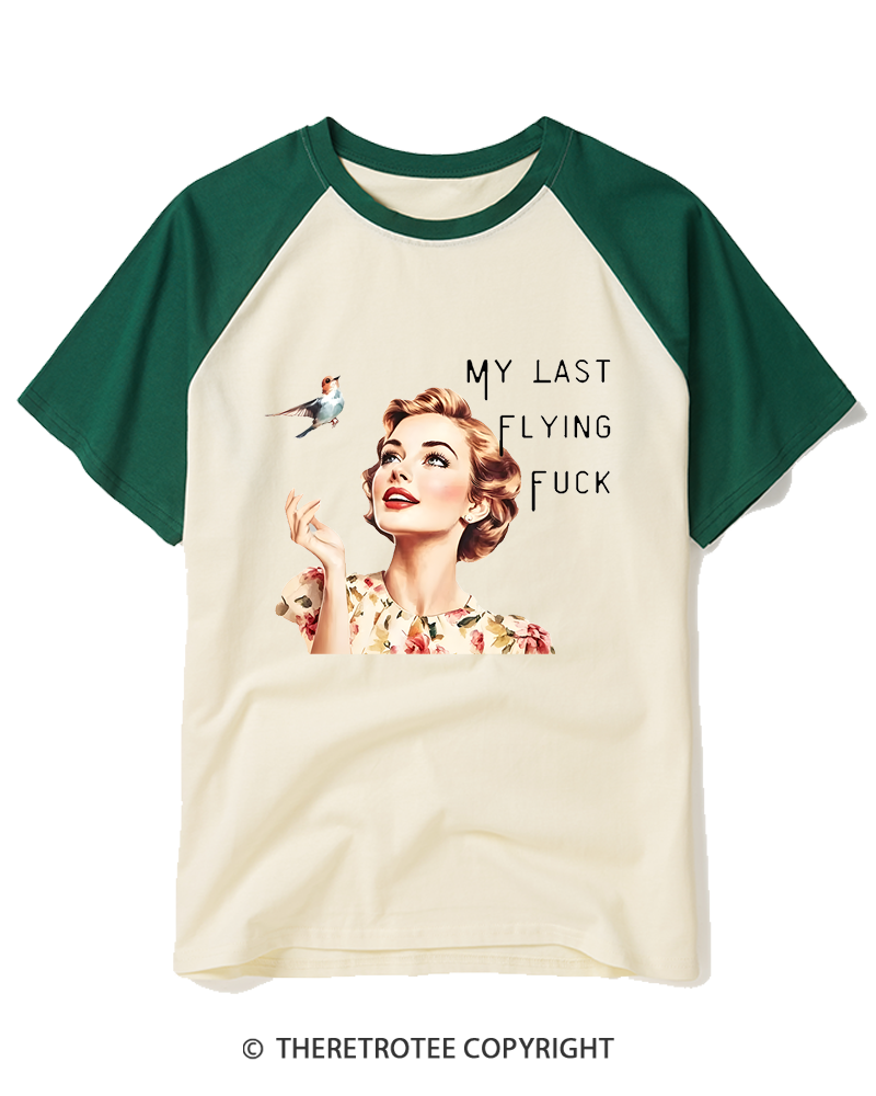 TheRetroTee There It Goes My Last Flying Fuck 1950s Raglan Baseball T-Shirt