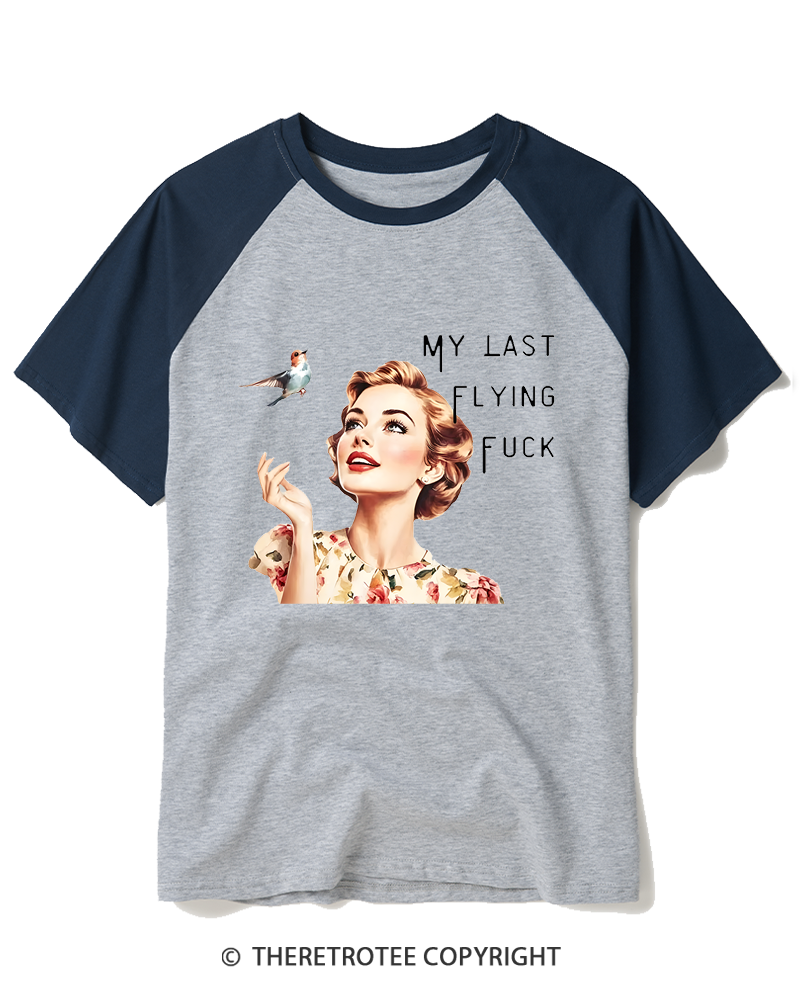TheRetroTee There It Goes My Last Flying Fuck 1950s Raglan Baseball T-Shirt