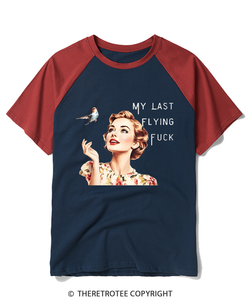 TheRetroTee There It Goes My Last Flying Fuck 1950s Raglan Baseball T-Shirt