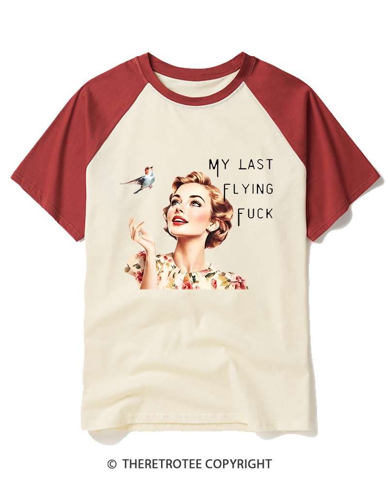 TheRetroTee There It Goes My Last Flying Fuck 1950s Raglan Baseball T-Shirt