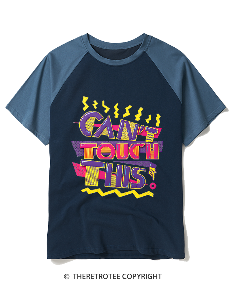 TheRetroTee Can't Touch This 1990s Raglan Baseball T-Shirt