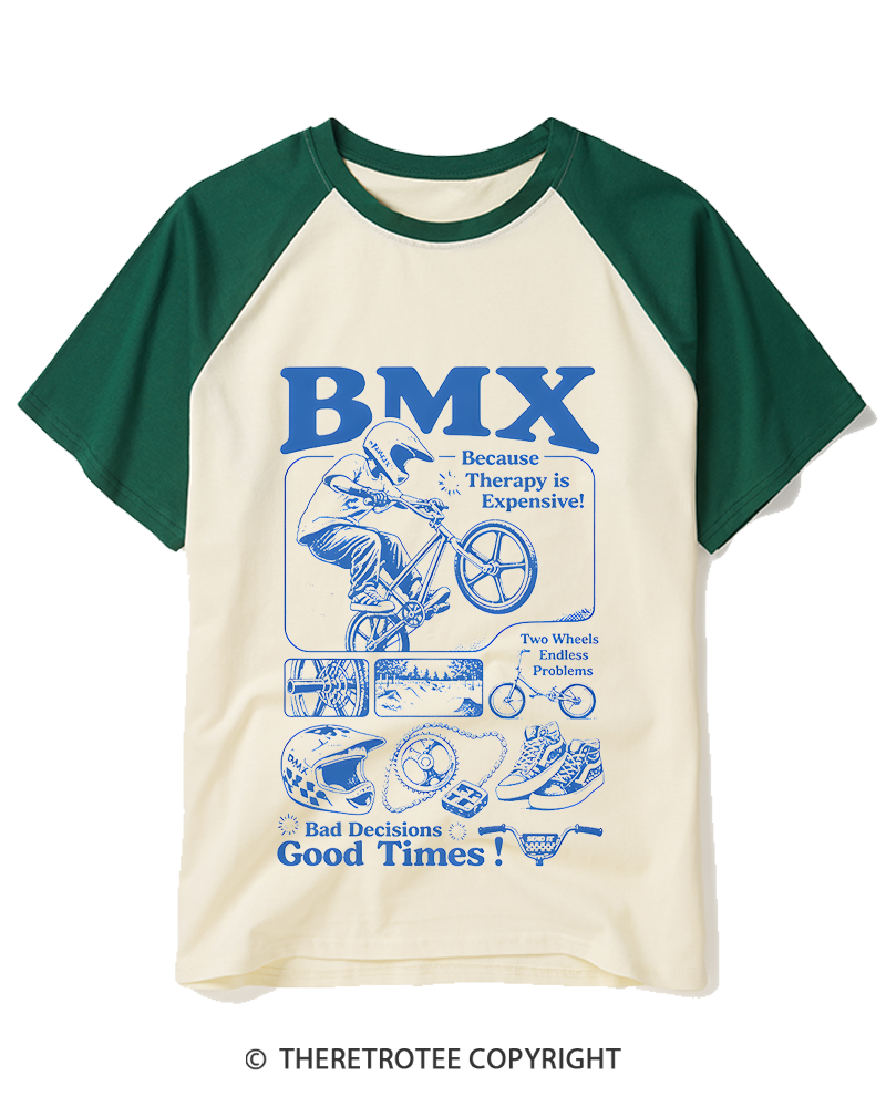 TheRetroTee Funny Retro Racing 1980s Raglan Baseball T-Shirt