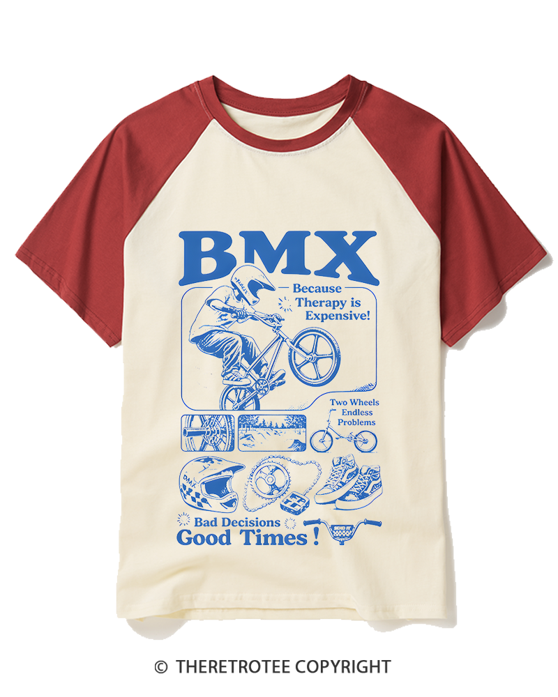TheRetroTee Funny Retro Racing 1980s Raglan Baseball T-Shirt