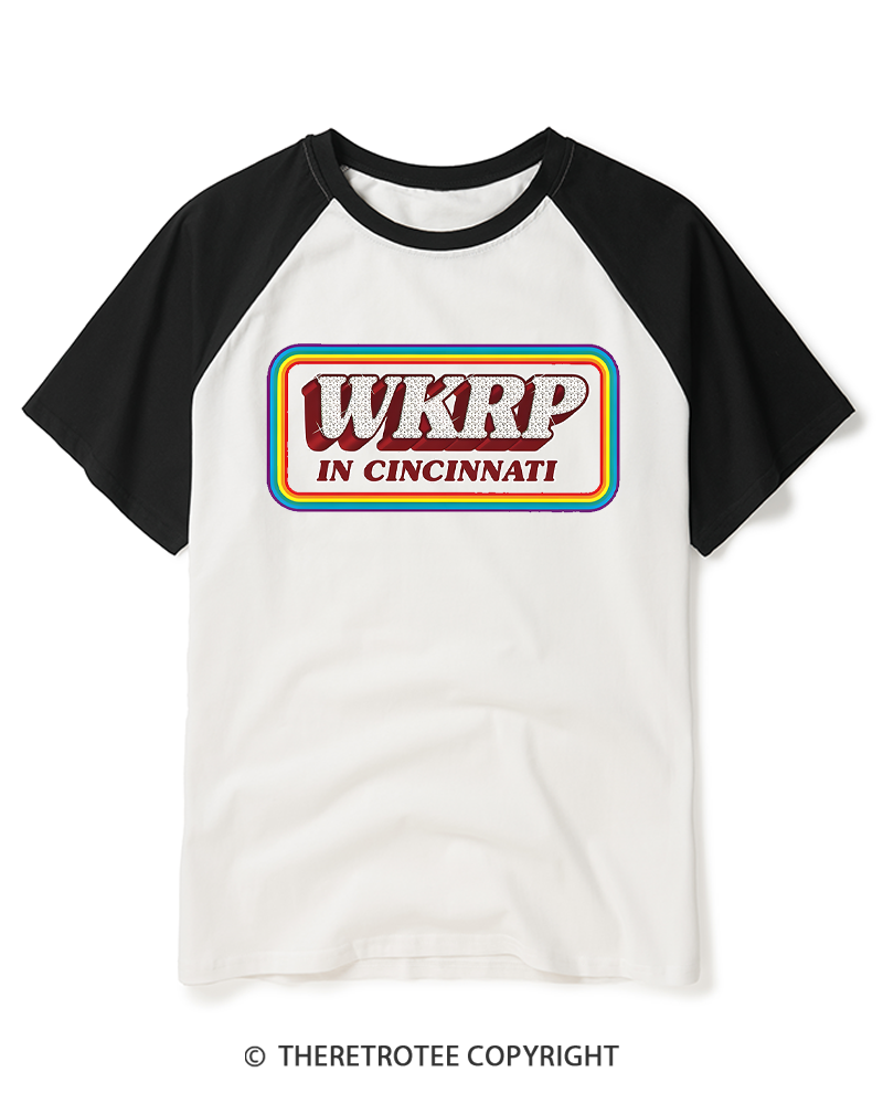 TheRetroTee Cincinnati Radio Culture 1970s Raglan Baseball T-Shirt
