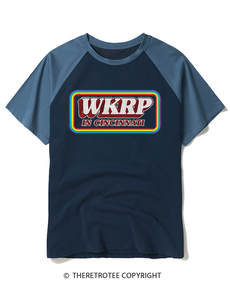 TheRetroTee Cincinnati Radio Culture 1970s Raglan Baseball T-Shirt