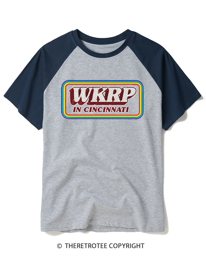 TheRetroTee Cincinnati Radio Culture 1970s Raglan Baseball T-Shirt