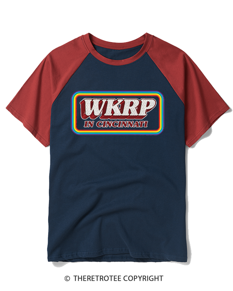 TheRetroTee Cincinnati Radio Culture 1970s Raglan Baseball T-Shirt
