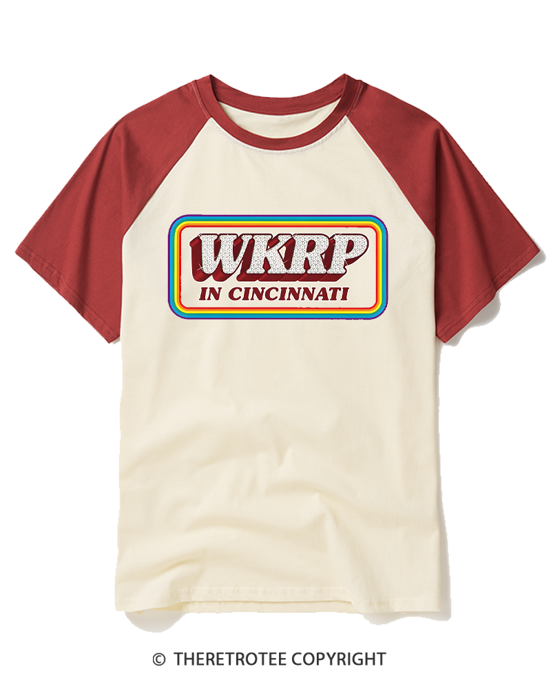 TheRetroTee Cincinnati Radio Culture 1970s Raglan Baseball T-Shirt