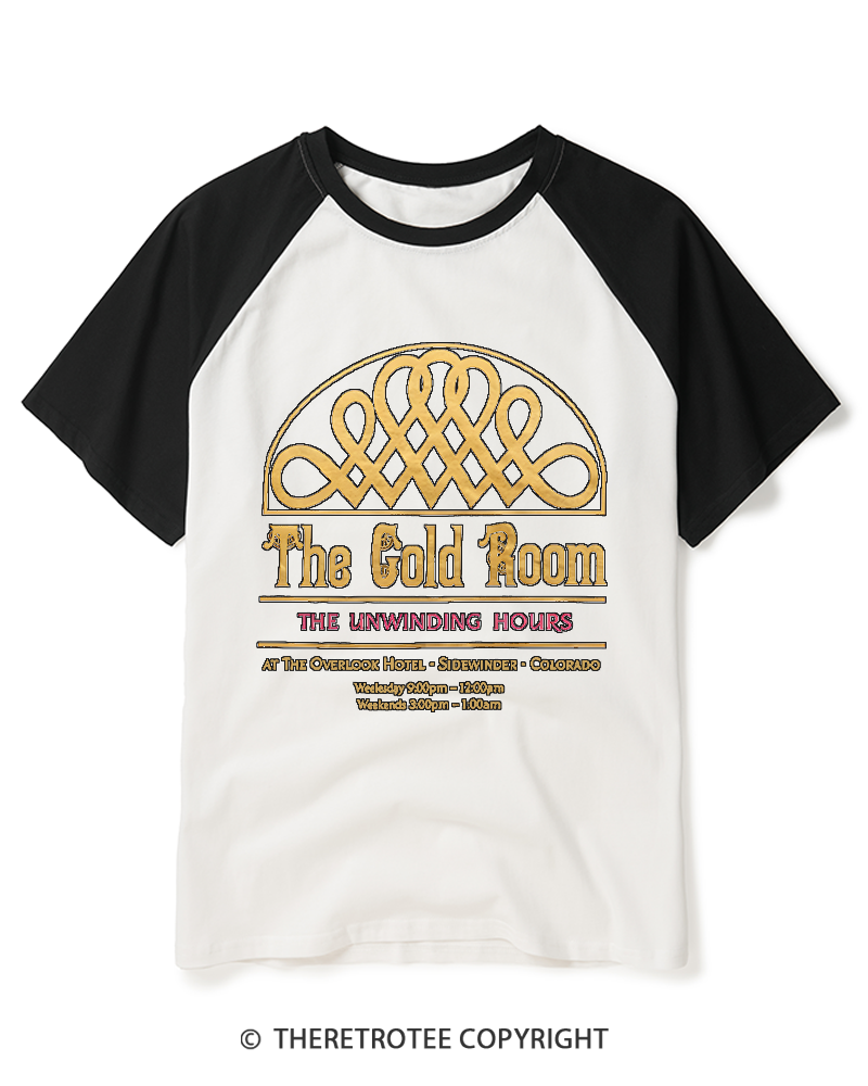 TheRetroTee Gold Room 1980s Raglan Baseball T-Shirt