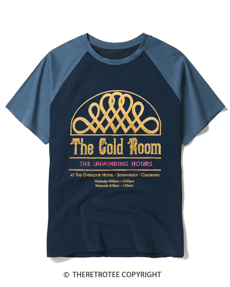 TheRetroTee Gold Room 1980s Raglan Baseball T-Shirt