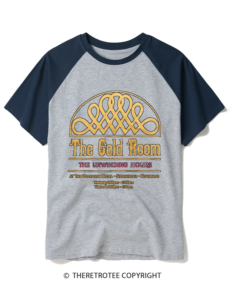 TheRetroTee Gold Room 1980s Raglan Baseball T-Shirt
