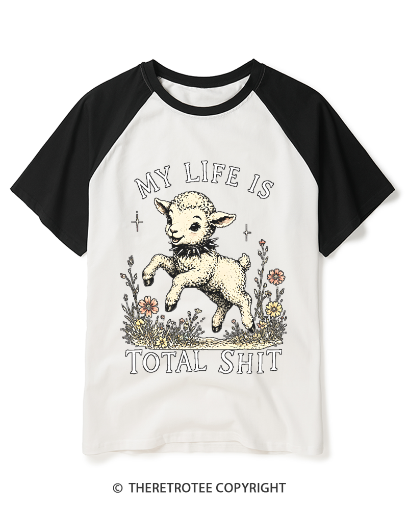 TheRetroTee My Life Is Total Sht Raglan Baseball T-Shirt