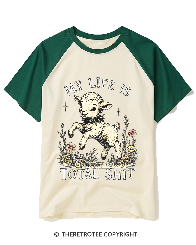 TheRetroTee My Life Is Total Sht Raglan Baseball T-Shirt