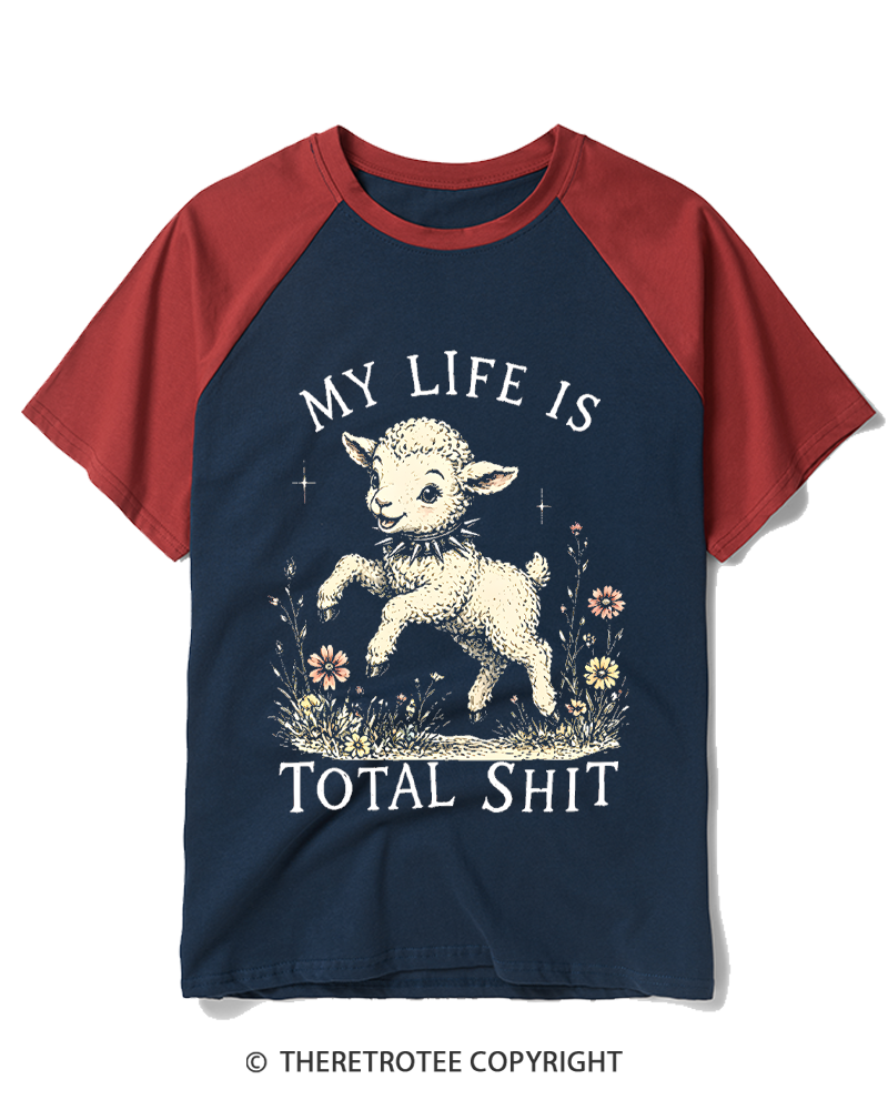 TheRetroTee My Life Is Total Sht Raglan Baseball T-Shirt