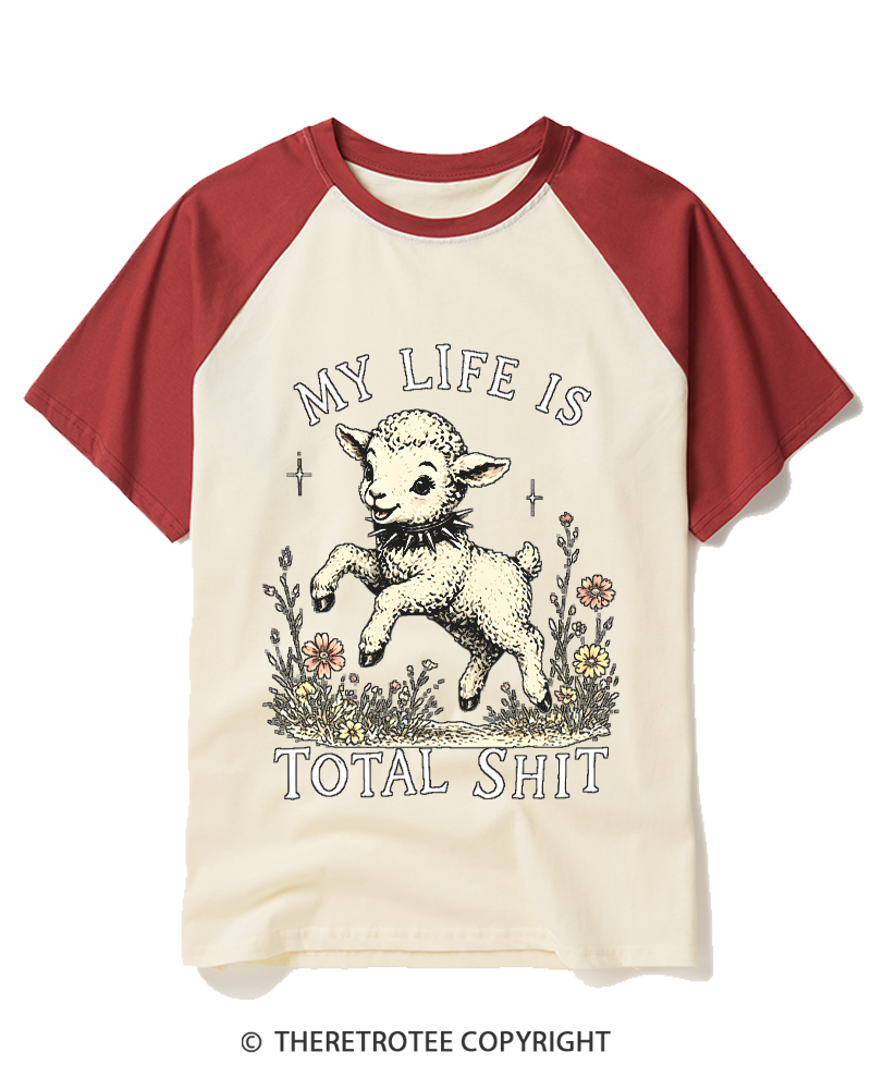 TheRetroTee My Life Is Total Sht Raglan Baseball T-Shirt