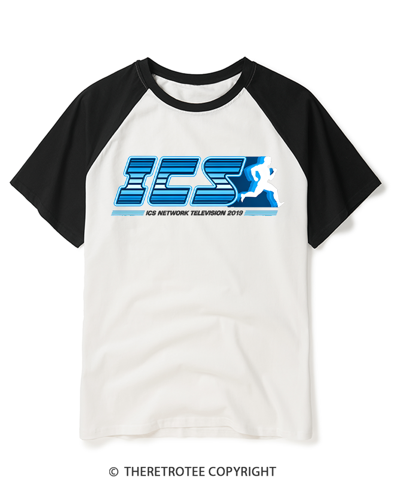 TheRetroTee Network Television 1980s Raglan Baseball T-Shirt