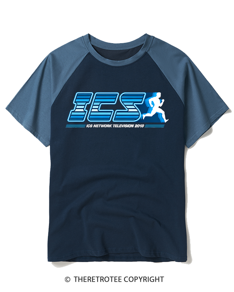 TheRetroTee Network Television 1980s Raglan Baseball T-Shirt