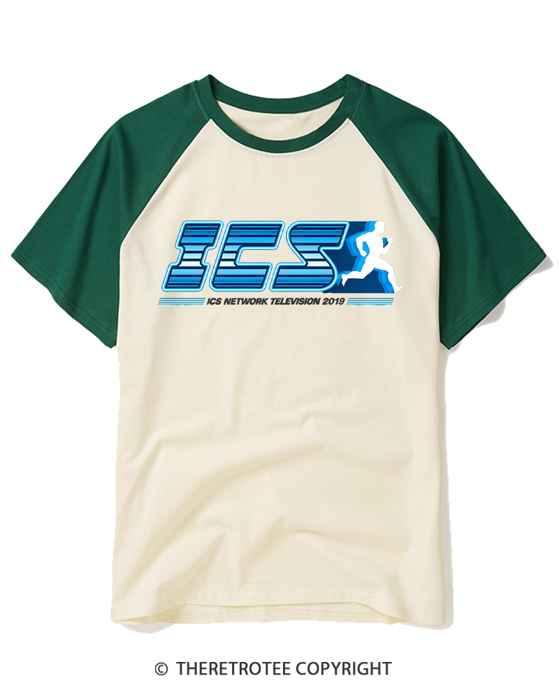 TheRetroTee Network Television 1980s Raglan Baseball T-Shirt