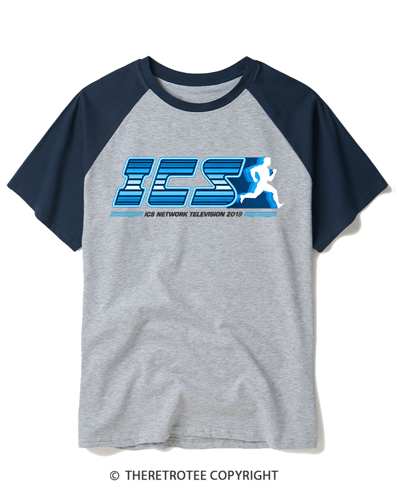 TheRetroTee Network Television 1980s Raglan Baseball T-Shirt