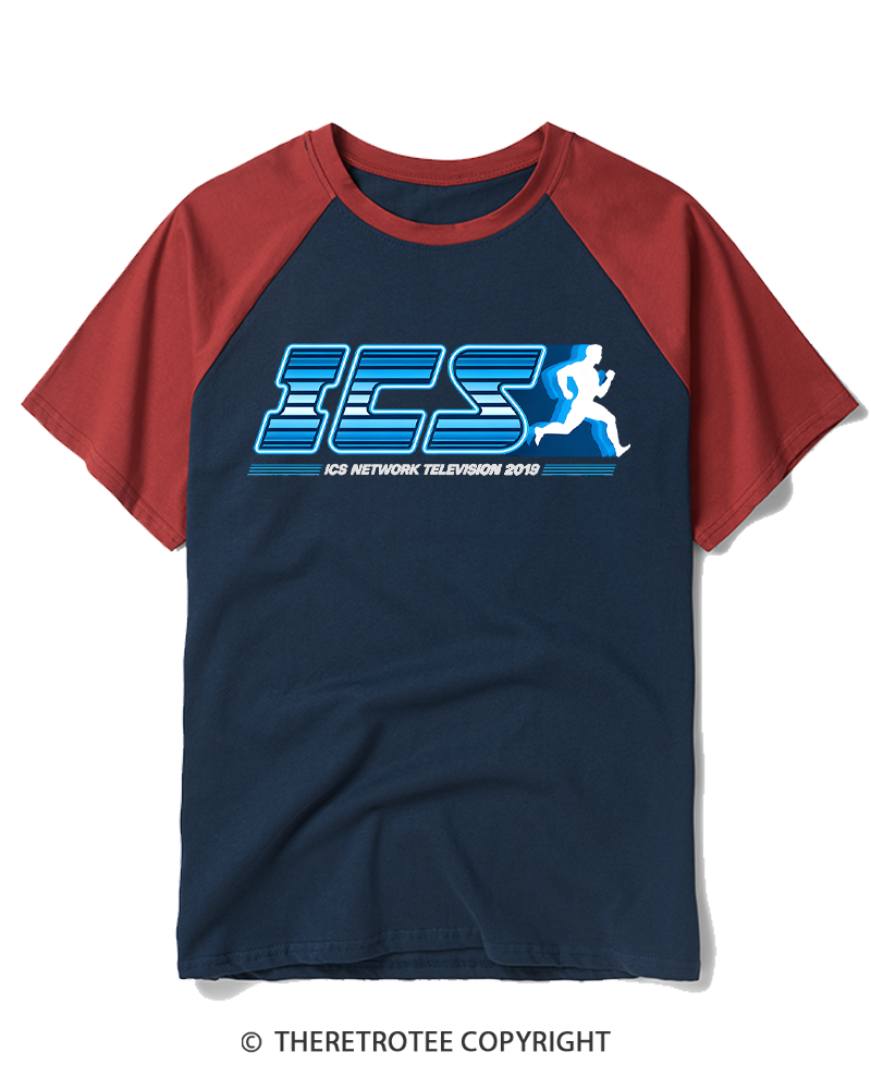 TheRetroTee Network Television 1980s Raglan Baseball T-Shirt