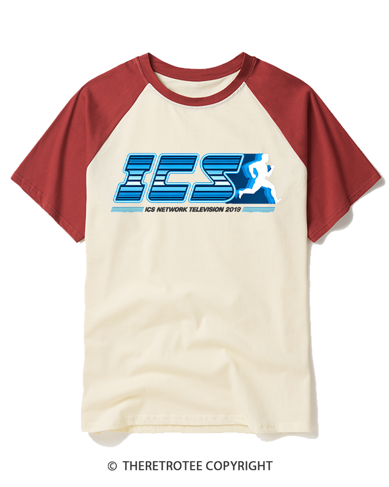 TheRetroTee Network Television 1980s Raglan Baseball T-Shirt