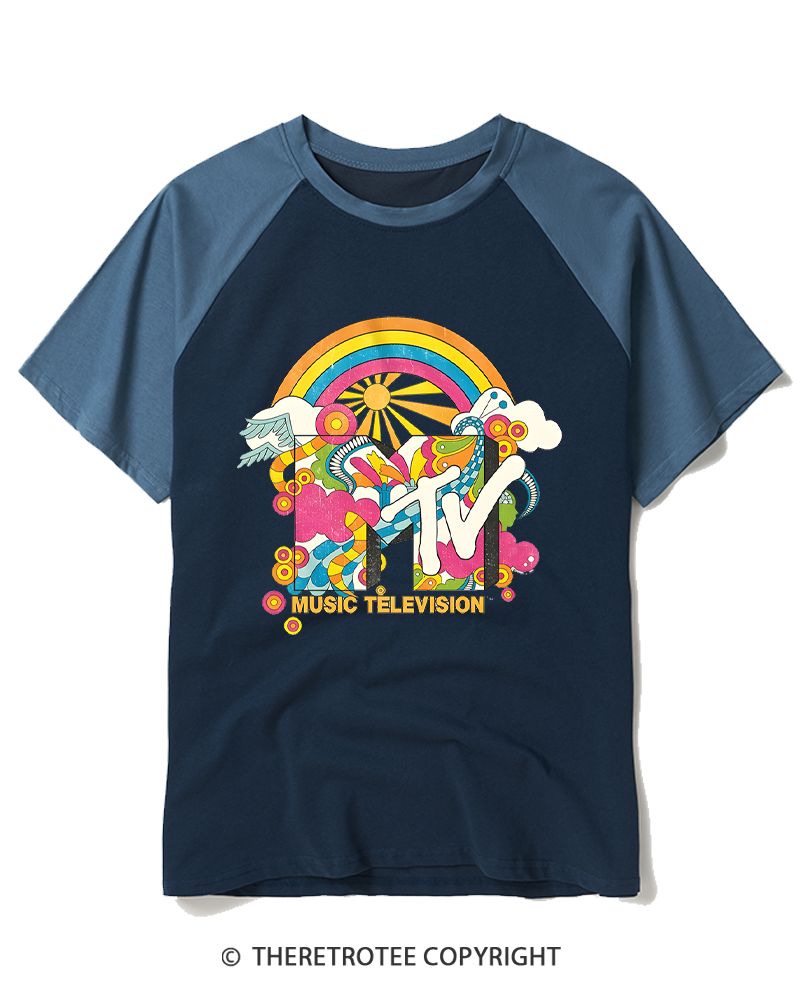 TheRetroTee Retro Movies & TV 1980s Raglan Baseball T-Shirt