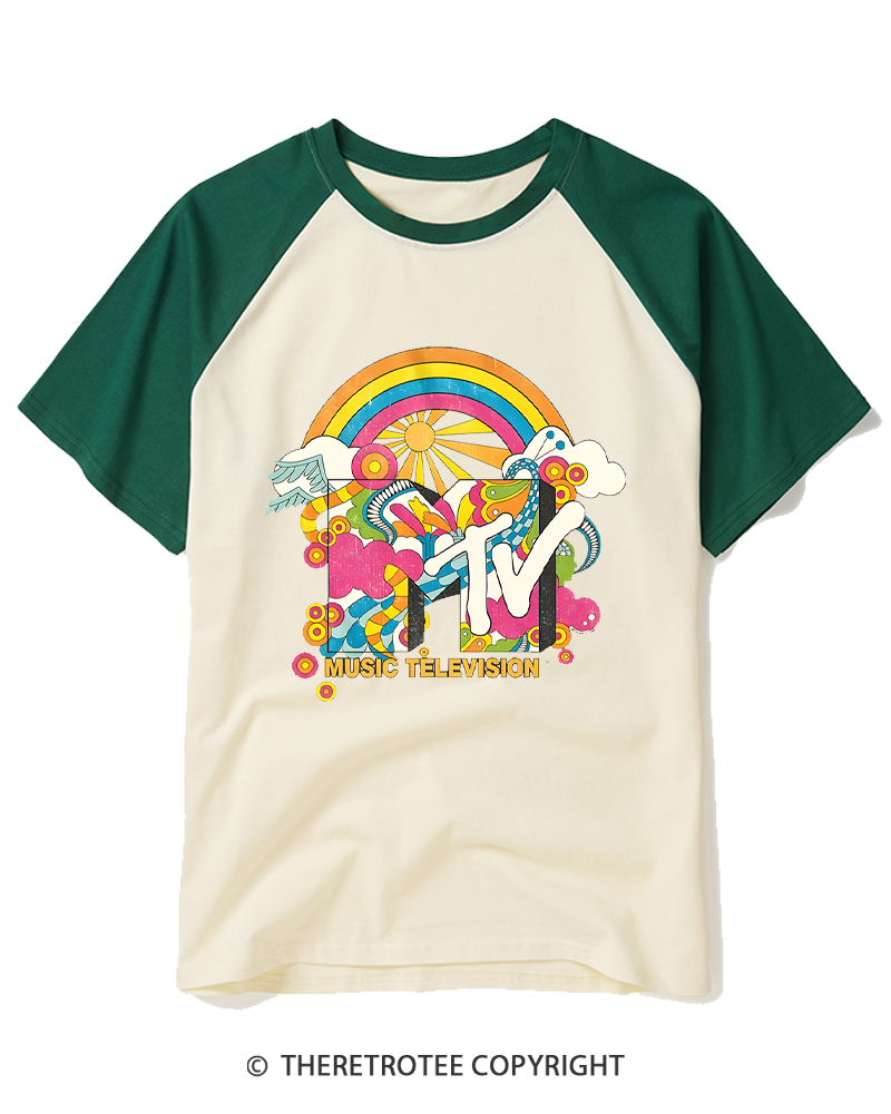 TheRetroTee Retro Movies & TV 1980s Raglan Baseball T-Shirt