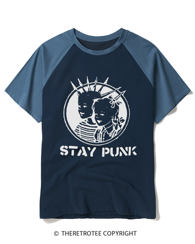 TheRetroTee Stay Punk Raglan Baseball T-Shirt