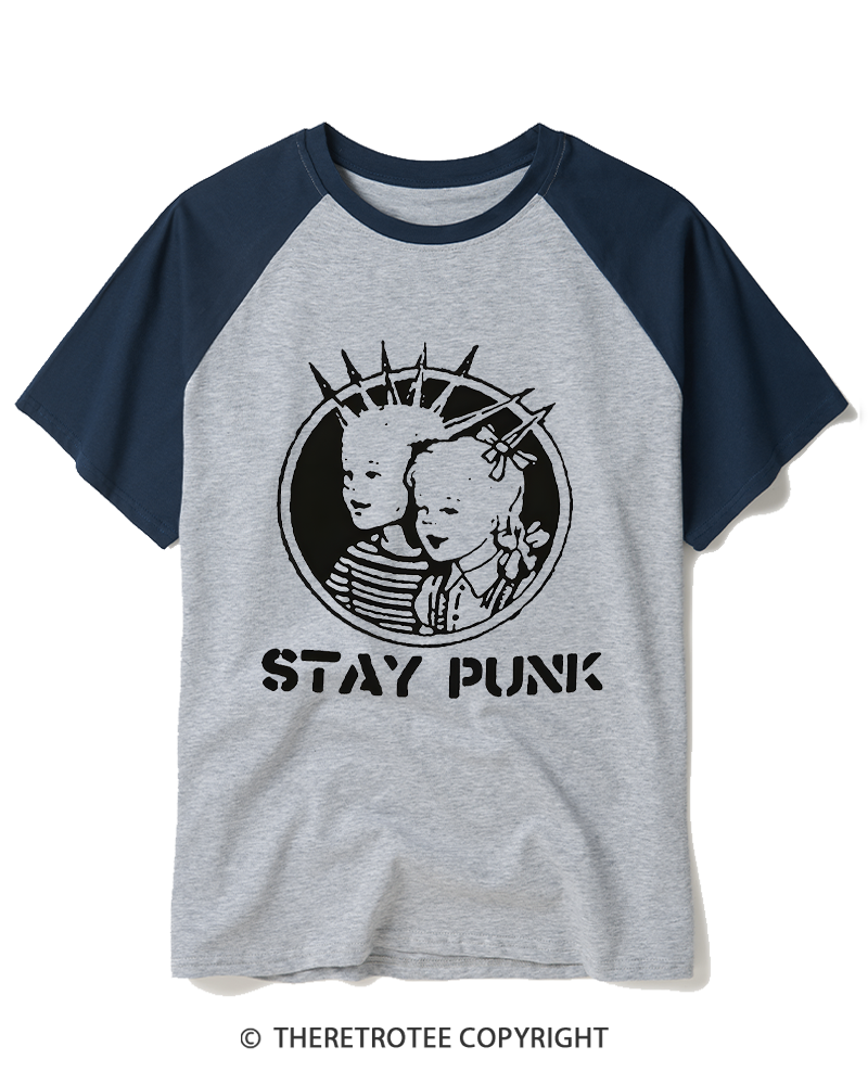 TheRetroTee Stay Punk Raglan Baseball T-Shirt
